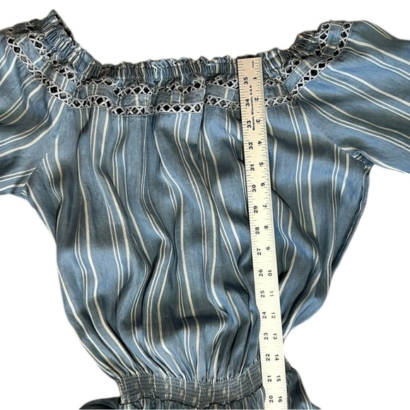 WALTER BAKER Milan Jumpsuit sz XL Blue w/White Stripe Crop Wide Leg W2664 - Picture 6 of 8